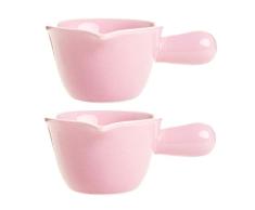 Durable La salsera es adecuado for la cocina casera, 2pcs Barco de salsa, pequeño plato de cerámica con la manija de salsa de leche, salsa de cerámica plato de salsa de barco for reuniones familiares,
