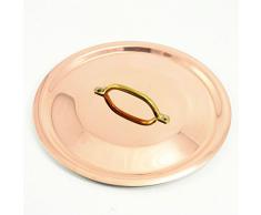 Ollas de Cobre Agnelli Cubierta Plan de estañado, Puente de latón, 28 cm
