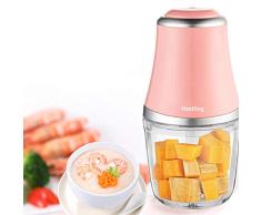 Nestling 280W Minipicadoras Eléctrico Picador, 600 ml Procesador de Alimentos para Picar Vegetales, Triturador de 3 Cuchillas Afiladas para Carne, Frutas y Nueces (Rosa)
