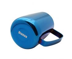 Dianoo Jarra De Espuma De Leche De Acero Inoxidable Chapada En Titanio Arte Latte Crema Taza De Café Latté Capuchino Azul 600ML