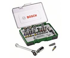 Bosch 2607017160 - Set con 27 unidades para atornillar, incluye puntas, vasos y llave de carraca