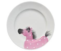 Helina Tilk Osvald Caballos Plato 19 cm Color Rosa Porcelana pintado a mano