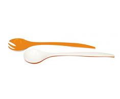 'zakdesigns 2131 – 0423 Cubiertos Para Ensalada "Duo, melamina, Naranja/Blanco, 22 x 3.5 x 2 cm