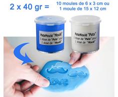 Cleopatre - BLLCC22-80 - Pasta de silicona para hacer moldes, 2x40 gr, bicomponente.