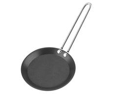 Dljyy Home Travel Kitchen Tools - Mini sartén escalfada con forma de huevo pequeño wok cocina con mango de acero, 15 cm, Mango de acero., 15 cm