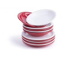 Molecuisine Vajilla 12 Piezas Winter Blanco/Rojo
