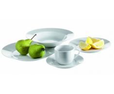 Mäser Domestic Young - Servicio completo, 28 piezas, incluye 4 tazas de café, 4 platillos de café, 4 tazas grandes, 4 platos de postre, 4 platos llanos, 4 platos hondos y 4 cuencos para cereales, color blanco