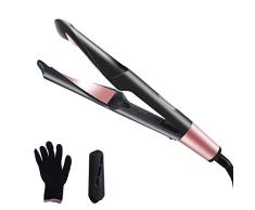 Plancha de Pelo,Rizador Pelo,Gintan Alisador y Rizador 2 en 1,con Pantalla LCD y Cable Giratorio de 360 °,Rango de Temperatura Ajustable 150 ℃ -230 ℃,Apto para Todo Tipo de Tabello