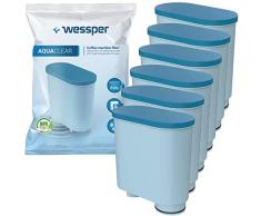Wessper Filtro de agua antical compatible con Saeco AquaClean CA6903/00 CA6903/01 CA6903/99 CA6903 Cartucho filtrante Aqua Clean para máquina cafetera de café y espresso, 6 piezas