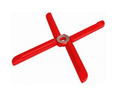 Wedo 206300102 Diseño Salvamanteles, aufklapp Bar, para ollas hasta diámetro 25 cm, resistente al calor hasta 230 °C 22 x 3 x 1 cm, silicona, acero inoxidable cepillado anillo, rojo