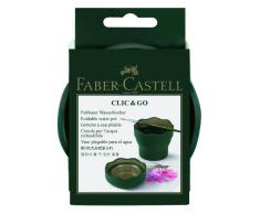 Faber-Castell - Vaso para el agua Clic & Go plegable fácil de guardar, color verde y oro