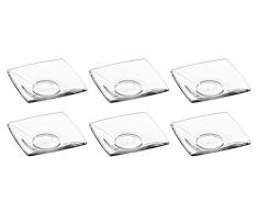 Topkapi – Set de 6 posavasos de té para vasos de té turco té Cristal Rectangular Kare, 10,1 x 10,1 cm, 6 unidades)