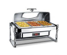 Aprilhp Chafing Dish, Calienta Platos Electrico Calentador Buffet de Calentamiento Acero Inoxidable para Catering y Restaurantes, Visualización de la TemperaturaFull Size with 1/3rd Inserts-Visible