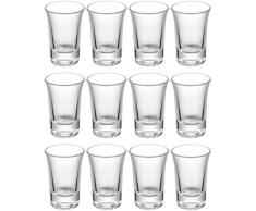 Juego de 12 vasos de chupito de 4 cl, estable, apto para lavavajillas, para Tequila Wodka
