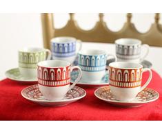 SATUR Set Taza De Café con Plato 6 Uds. Mythos Multicolor
