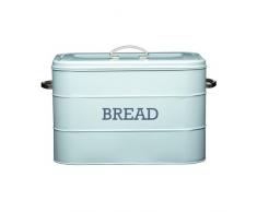 Kitchen Craft Living Nostalgia - Panera de Acero, diseño con Texto Bread, Color Azul