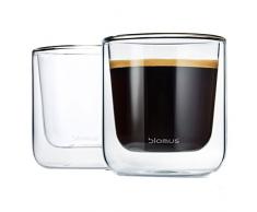 Blomus - Juego de 2 Vasos de Latte Macchiato Nero (85 mm)