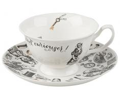 Victoria & Albert Alicia en el PaÃ­s de las Maravillas Taza de TÃ© y Plato, 210ml (7 fl oz), Blanco
