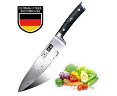 SHAN ZU Cuchillos de Cocina Profesionales, Cuchillo Chef 20cm, 8 Pulgadas Cuchillo de Cocinero de Acero Inoxidable Alemán, Hoja Durable y Afilada para Verduras, Frutas y Carne en Restaurantes y Casa