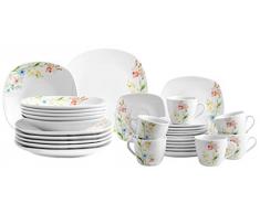 Domestic by Mäser, Serie Ontario, juego de café 18 teilig con 6 tazas, platillos y platos de postre, diseño de flores