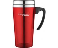 THERMOS Taza Termo de Viaje; plÃ¡stico y Acero Inoxidable, de Tacto Suave, 420 ml, plÃ¡stico, Translucent Red, 420 ml