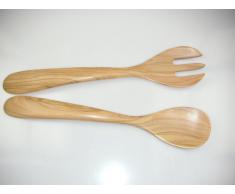 Bérard 5374 - Cubiertos para ensalada (madera de olivo, 30 cm, artesanal)