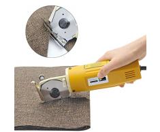 CGOLDENWALL YJ-70A Cortador de Tela Eléctrico Portátil Tijera Eléctrico Redondo Cortador de Gamuza Multiuso Ideal para Textil Cuero Papel con Cuchilla de Diámetro 125mm 220V