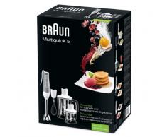 Braun MQ545 Aperitif Batidora con Mini Picadora, 600 W, 20 Decibelios, Plástico, 2 Velocidades, Gris