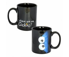 Taza de Cerámica Cookie Monster | Barrio Sésamo | Negro | 300 ML | Taza de café