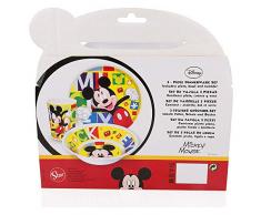 SET MELAMINA 3 PCS. (PLATO, CUENCO Y VASO) MICKEY MOUSE - DISNEY - WATERCOLORS