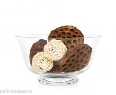 Portavelas, frutero o ensaladera Solavia, de cristal y hecho a mano, 11 cm de alto, 19.5 cm de diámetro