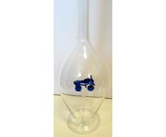 Jarra de cristal claro, Botella, decantador, garaffa de vidrio transparente y soplado a boca con motocicleta de vidrio coloreado en el interior para rellenar capacidad 0,5 Liter altura 30 cm disenado y fabricado por Oberstdorfer Glashuette