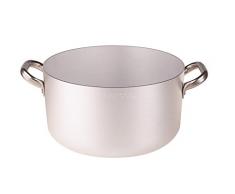 Ollas Agnelli Cazuela Alta de Aluminio, con 2 Asas en Acero Inoxidable, Plata, 1.5 litros