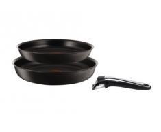 Tefal L3209202 - Set de dos sartenes (24 y 28 cm, inducción), color negro