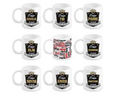 Taza Cerámica para Desayuno en Color Blanco de 300 ml, Un Regalo Original para Familia y Amigos - "El mejor HIJO del mundo!"