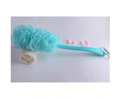 rosenice baño Scrubber Cepillo largo mango ducha esponjas Satisfacción Pincel para hombres y mujeres (Rosa)