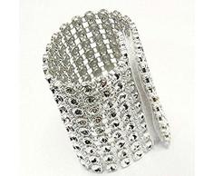 25 Piezas Bling Rhinestone Servilleteros Anillos Hebilla Hotel Bodas Suministros (plata)