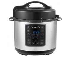 Crock-Pot CSC051X, Olla Multicooker Express para todo tipo de recetas: cocción lenta, cocción rápida a presión con varios ajustes, sellar/saltear, vapor y yogur, 5.7 litros, Negro