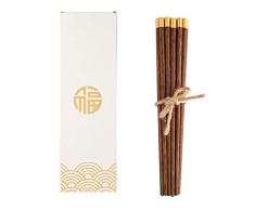 Palillos redondos de madera, regalo premium reutilizable, palillos chinos coreanos japoneses, palillos de sushi, palitos de madera natural con caja de regalo, 10 pares-A