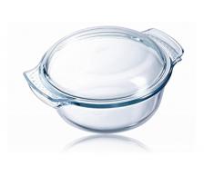 Pyrex Classic Vidrio - Cazuela redonda con tapa, 3.5 l