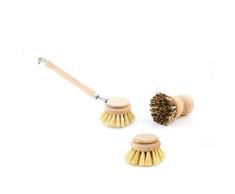 Lantelme 6430 – Cepillo con Cabeza de repuesto y olla cepillo en 3 piezas Set – Vajilla Cepillos Madera con Fibre Real y Real unión equipar (Series