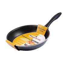 Desconocido Magefesa Glass sarten 28 cm de Acero esmaltado. Antiadherente bicapa Reforzado, Color Efecto Espejo. Apto para Todo Tipo de cocinas, incluida Inducción, Negro Cristal