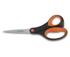 3 Claveles - Tijeras Multiusos, Mango Soft Naranja y Negro, Acero Inoxidable - (18cm - 7")