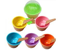 BESTONZON 12 Piezas Copas de Helado Sundae Postre Frozen Yogurt Bowl Mezclas Taza con cucharas