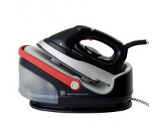 H.Koenig V 85 Centro De Planchado 2400 W, 90g/min, 3.5 Bares, Suela de cerámica, Depósito de Agua Extraíble de 1.7L, Control Manual de la Temperatura, Negro V85