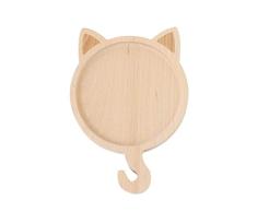 UPKOCH Salsa de madera Bandeja de plato Forma de gato Japonés Madera maciza Fruta Merienda Comida Aperitivo Plato Colgante Sirviendo Tazón de inmersión Fiesta de Navidad Vajilla 20x14 cm