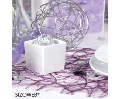 Sizoweb original caminos de mesa de fibra de seda para decoración, 25m x 30 cm - Tela, plata