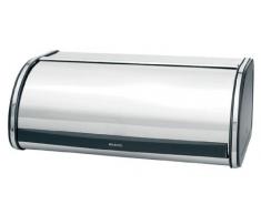 Brabantia Brilliant Steel Roll Top Bread Box Panera Tapa basculante, Brillante/Negro, Normal