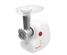 Moulinex ME205131 Saratov - Picadora con Cuchillas y Rejillas de Acero Inoxidable, para todo Tipo de Alimentos y Especializada en Carne, Capacidad Ilimitada, 1300 W, color Blanco