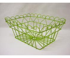 FRUTERO METAL RECTANGULAR CORAZON VERDE